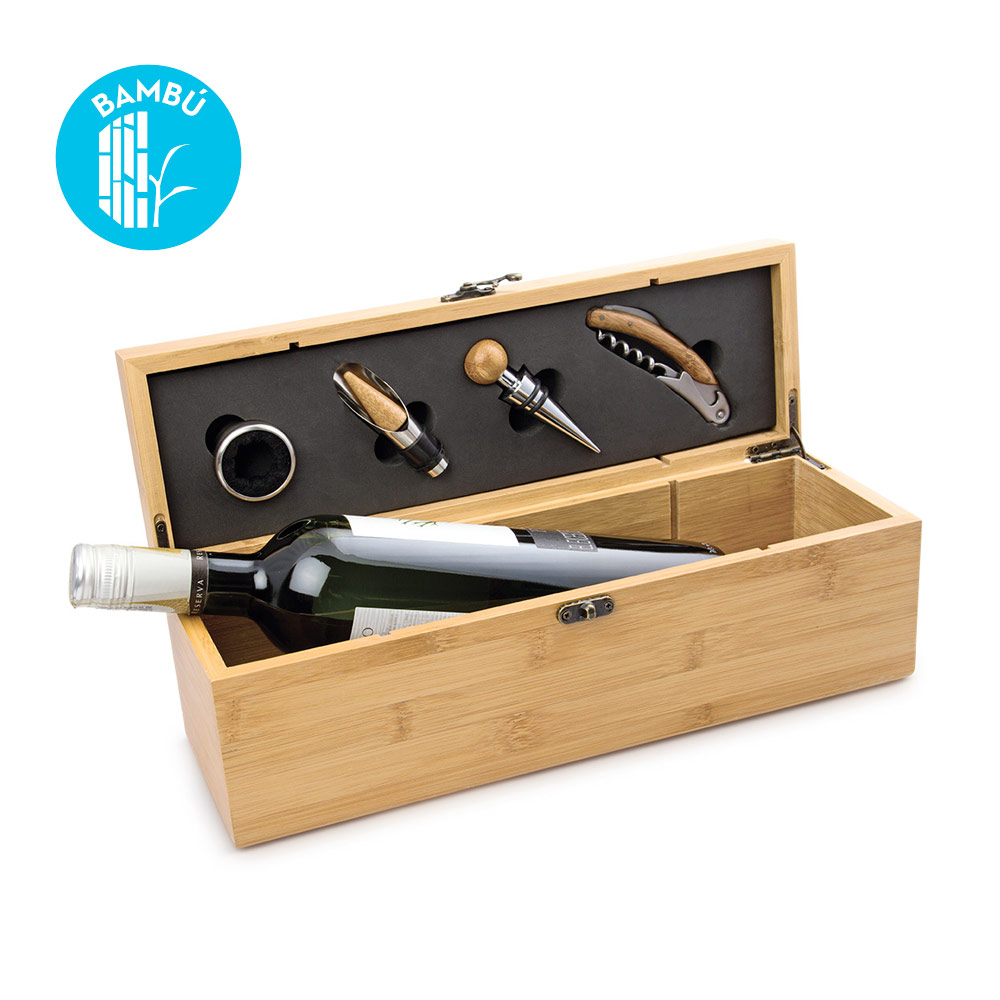 Caja de Bambú para una Botella