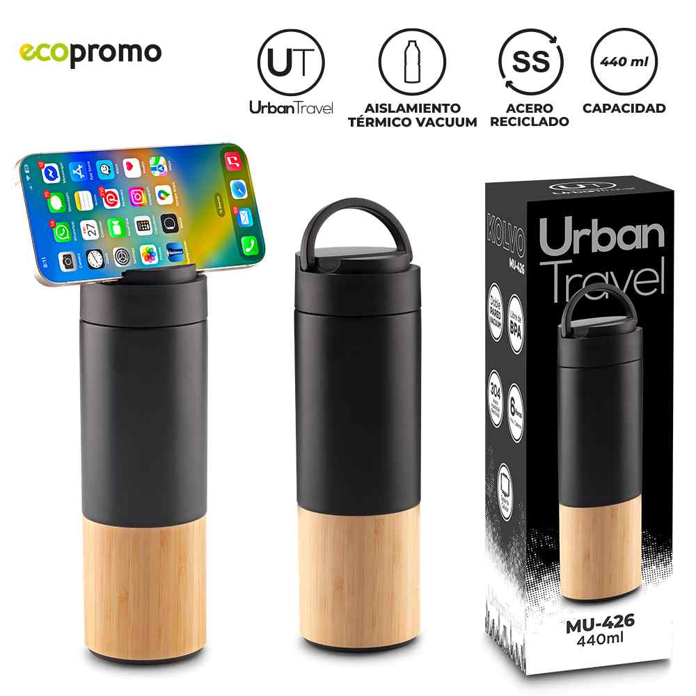 Botilito Metálico Kolvo Urban Travel 440ml