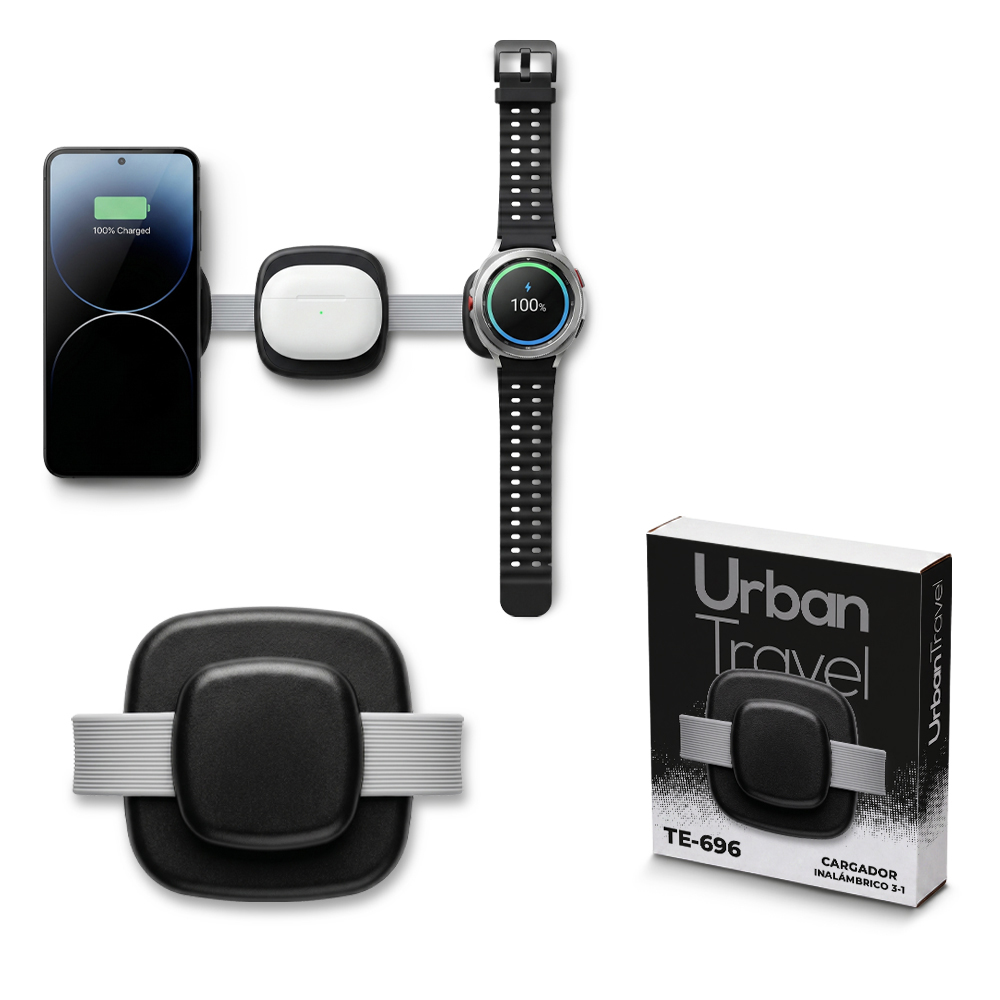 CARGADOR INALÁMBRICO 3-1 URBAN TRAVEL Nuevo
