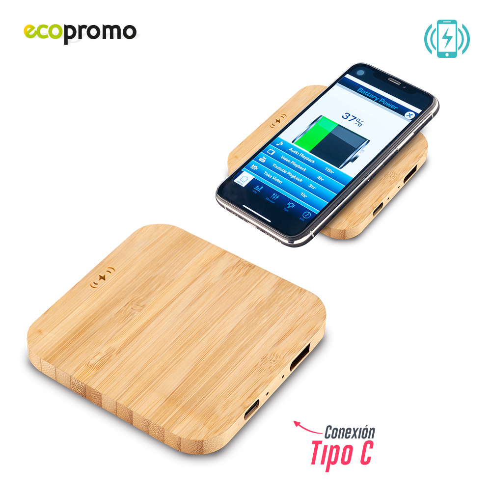 CARGADOR INALAMBRICO BAMBOO SQUARE II