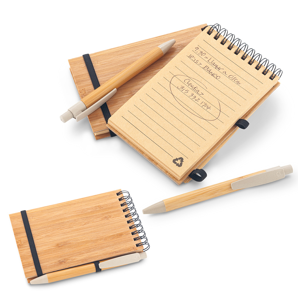 LIBRETA CON BOLÍGRAFO BAMBOO