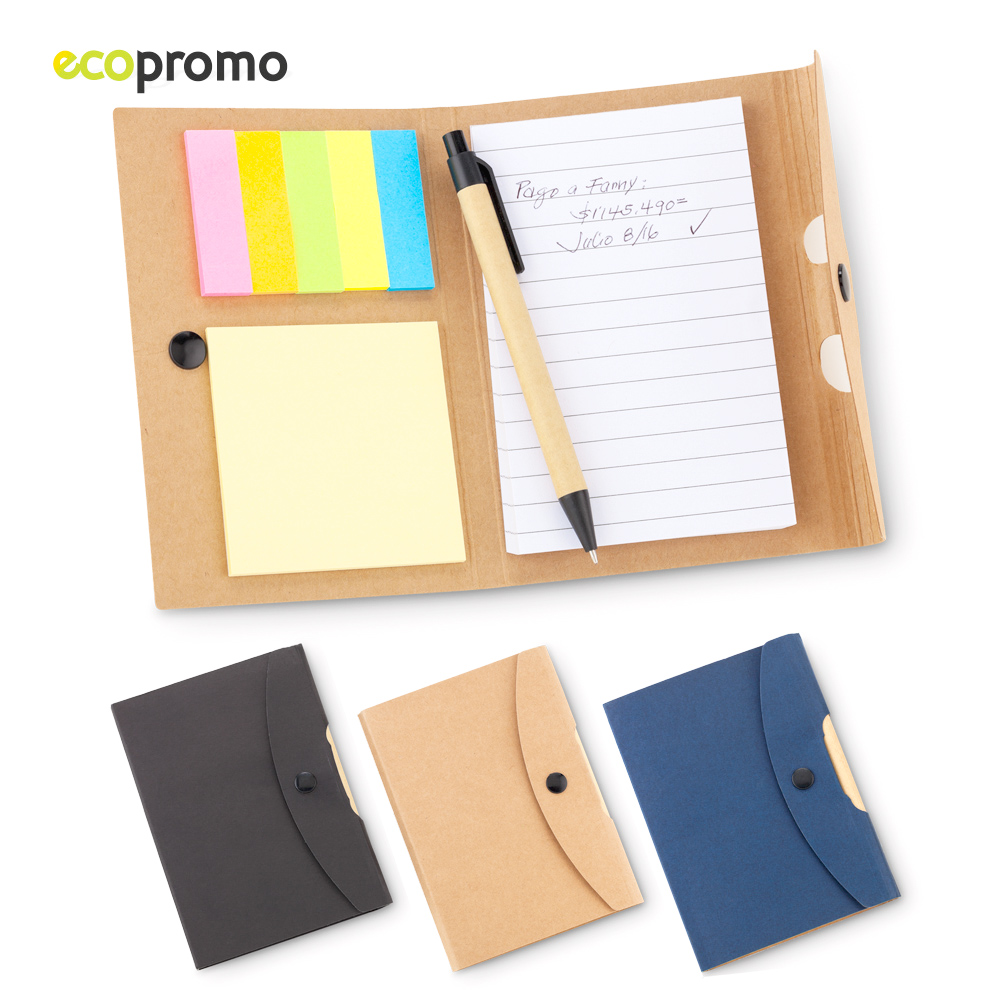 LIBRETA CON BOLIGRAFO BUTTON RECICLABLE