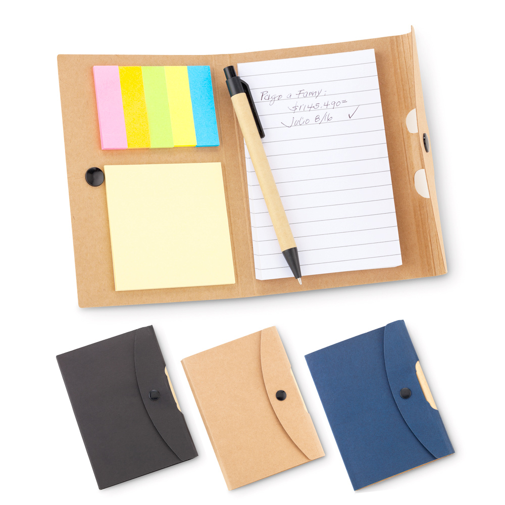 LIBRETA CON BOLIGRAFO BUTTON RECICLABLE