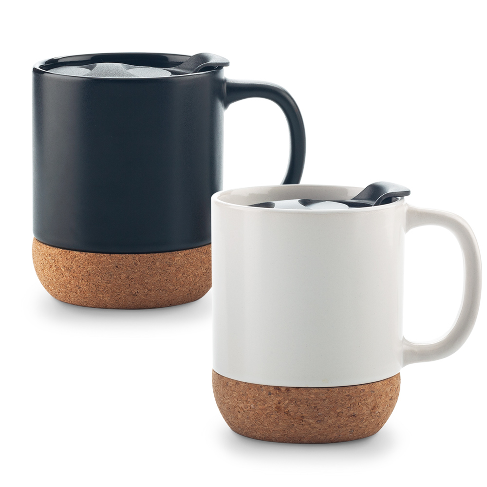 MUG CERAMICA CON CORCHO 11 OZ
