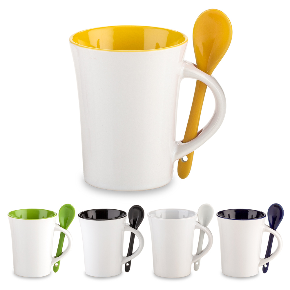 MUG CERÁMICA CON CUCHARA TRUMP 10OZ