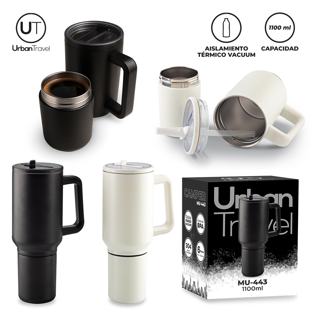MUG METÁLICO CAMPER URBAN TRAVEL 1100 ML