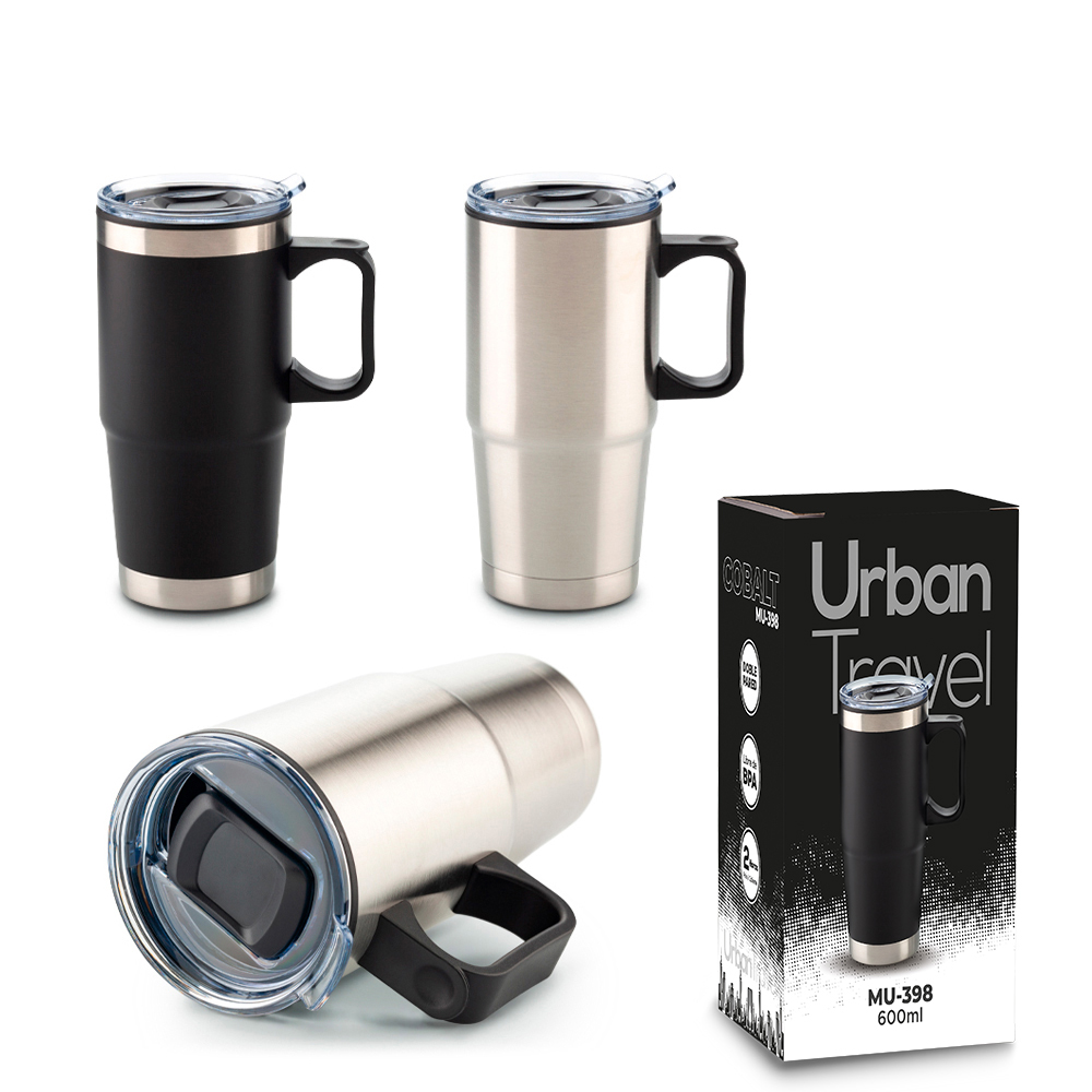 MUG METÁLICO COBALT URBAN TRAVEL 600ML