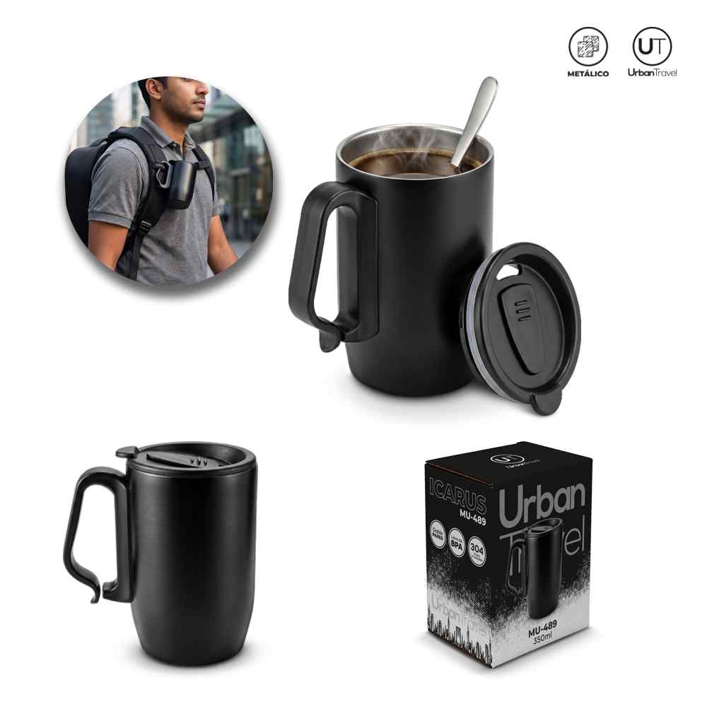 MUG METALICO ICARUS URBAN TRAVEL 350ml