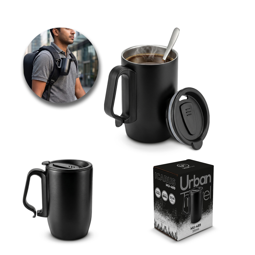 MUG METÁLICO ICARUS URBAN TRAVEL 350ML Nuevo