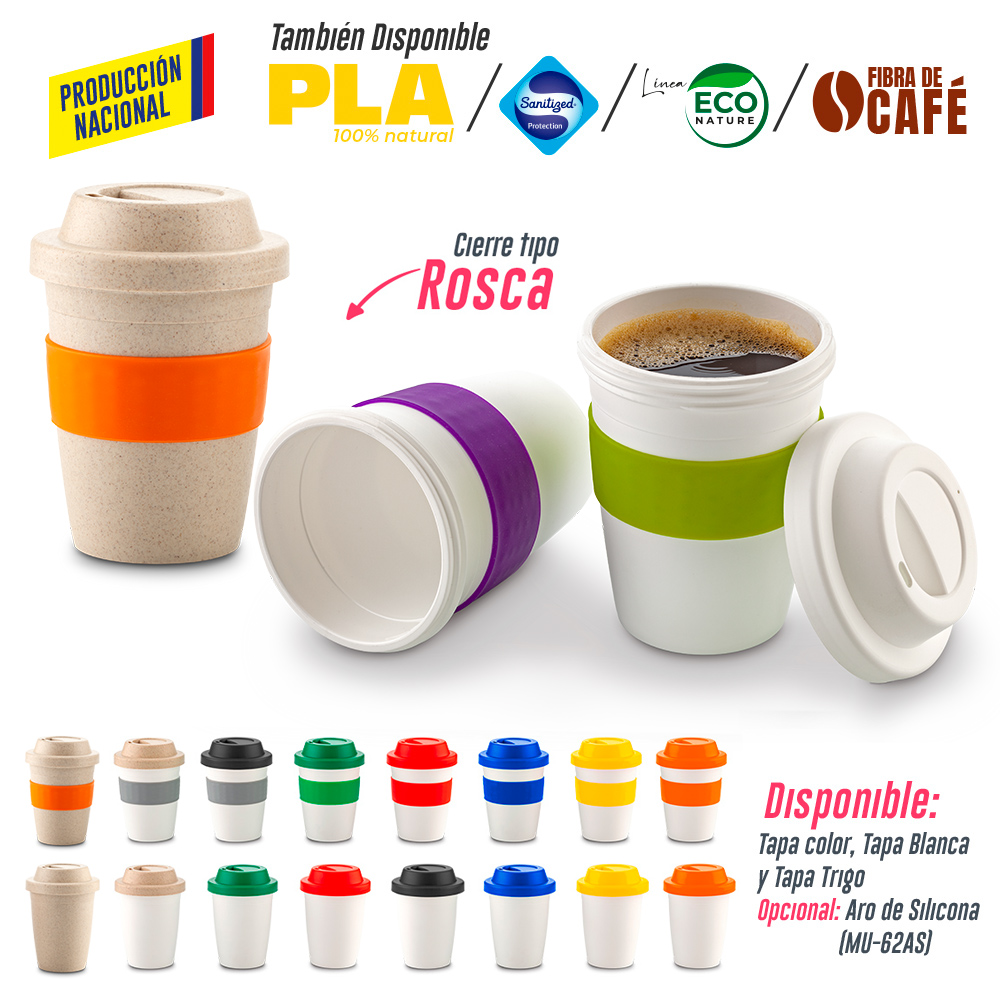 MUG PLASTICO COFFEE PLUS 12OZ- PRODUCCION NACIONAL Produccion Nacional