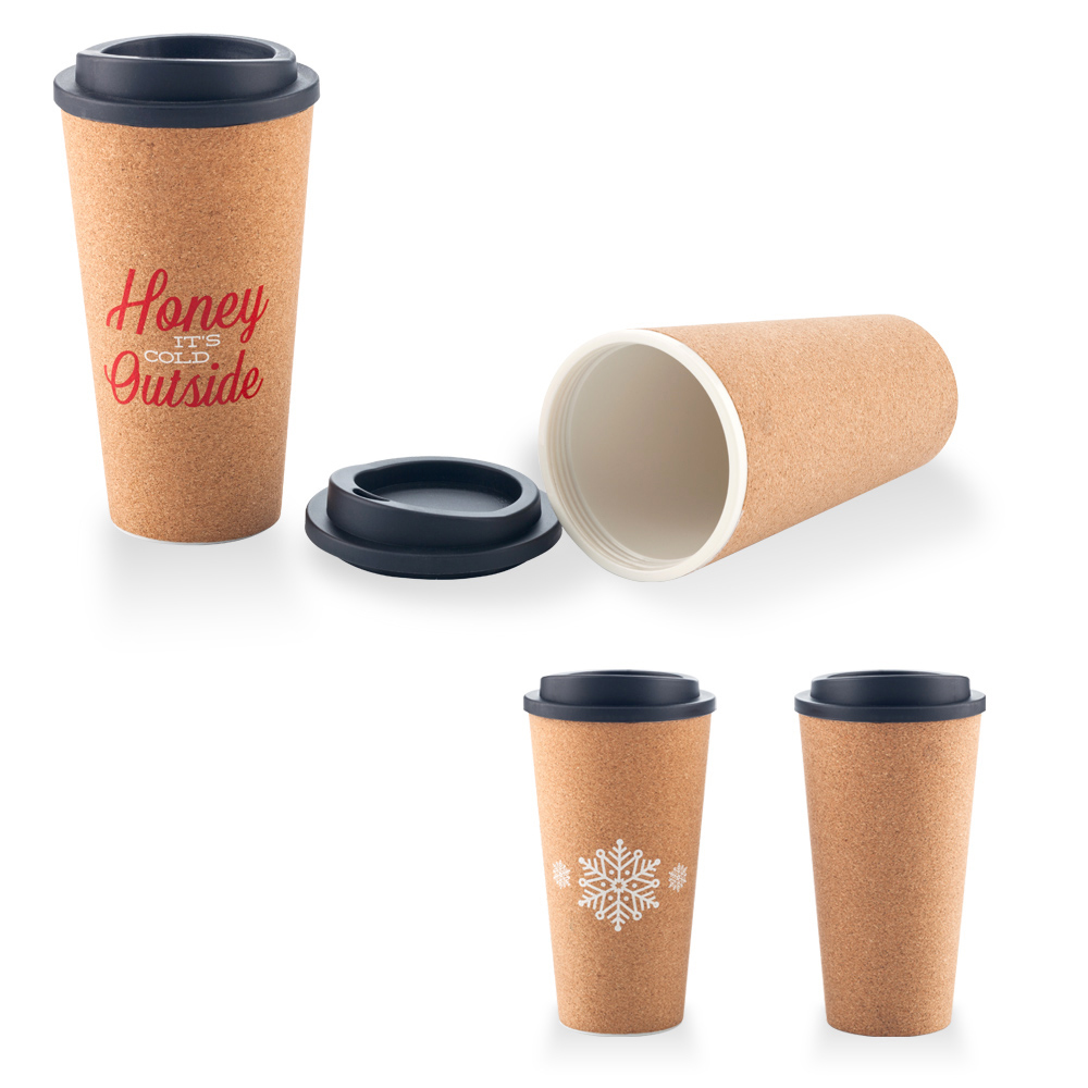 MUG PLÁSTICO CON CORCHO 16OZ