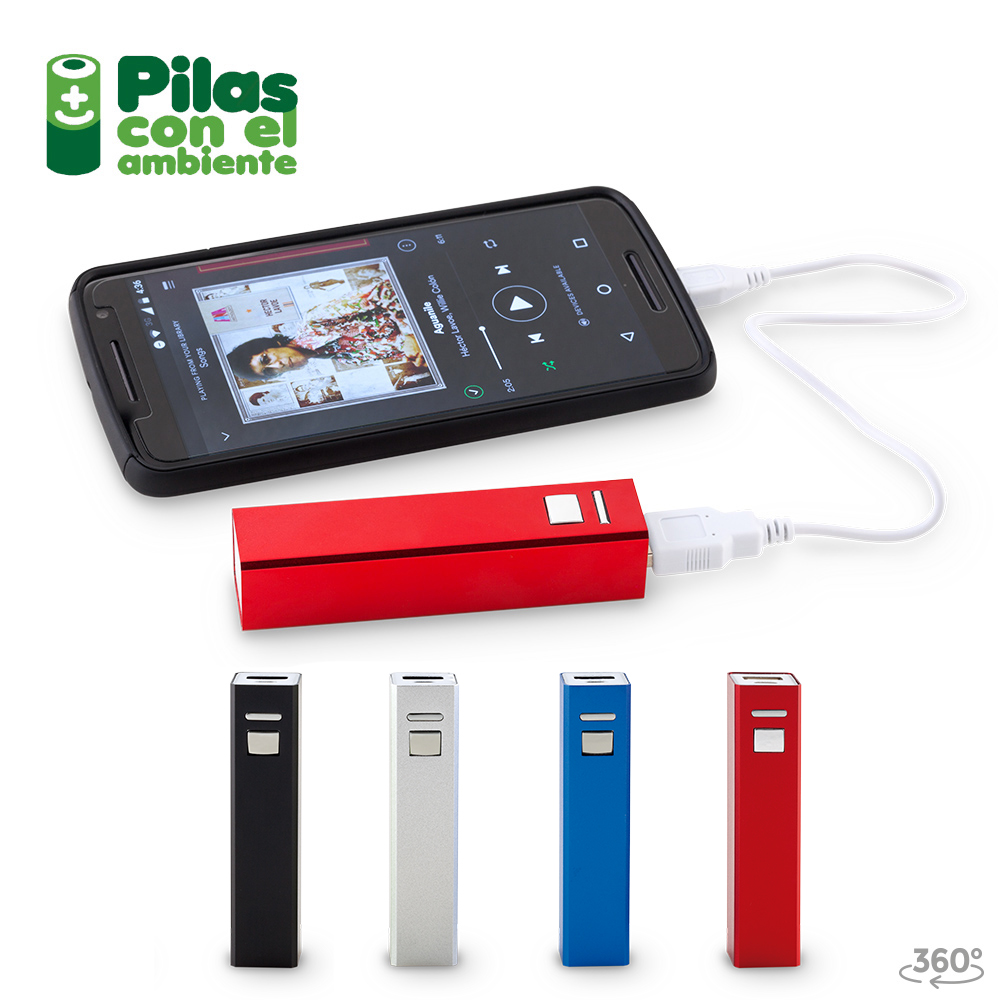PILA RECARGABLE POWER BANK CON BOTÓN 2200MAH