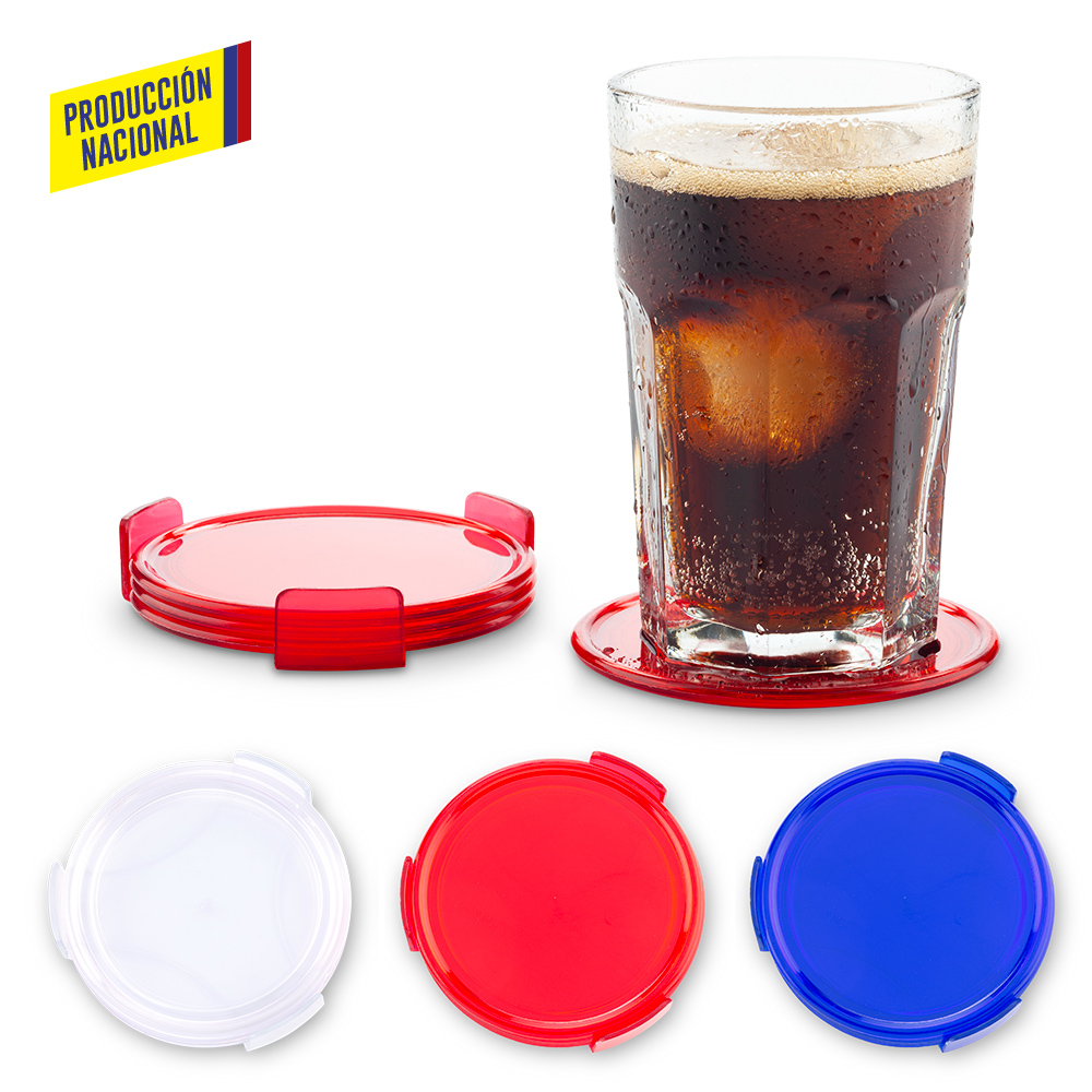 PORTAVASOS PLASTICO SET X 4 Y BASE - PRODUCCION NACIONAL Produccion Nacional