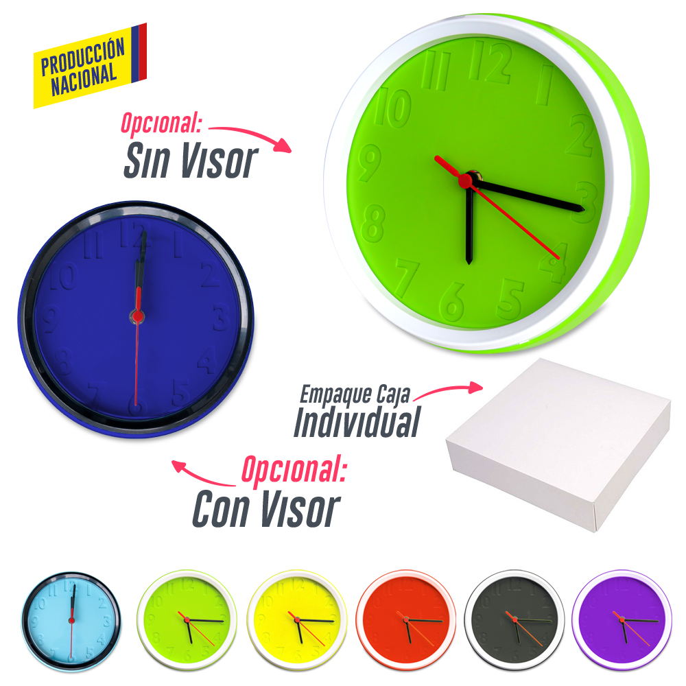 RELOJ DE PARED COLORS - PRODUCCION NACIONAL Produccion Nacional