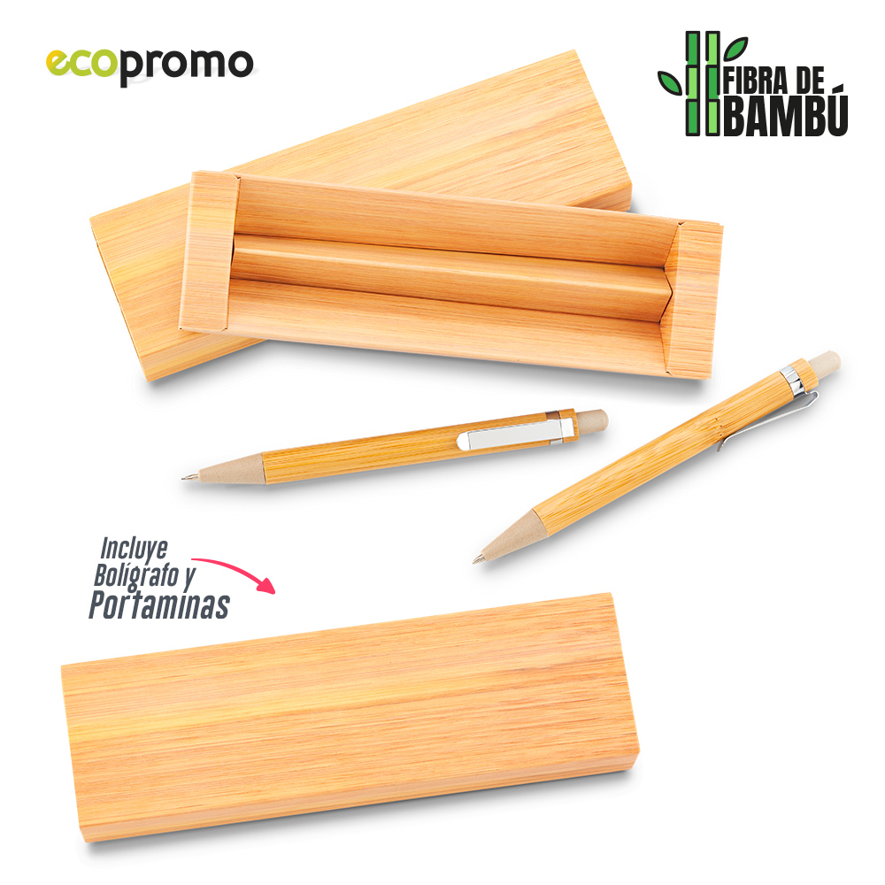 SET BOLÍGRAFO Y PORTAMINAS BAMBOO