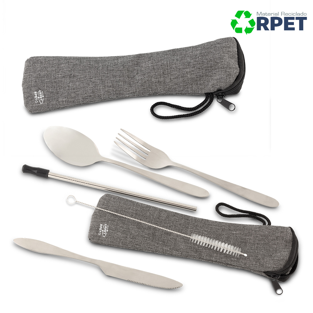SET DE CUBIERTOS METALICOS RPET