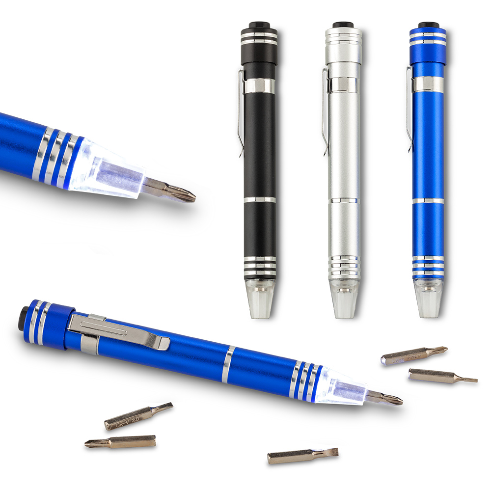 SET DE DESTORNILLADORES PEN CON LINTERNA LED