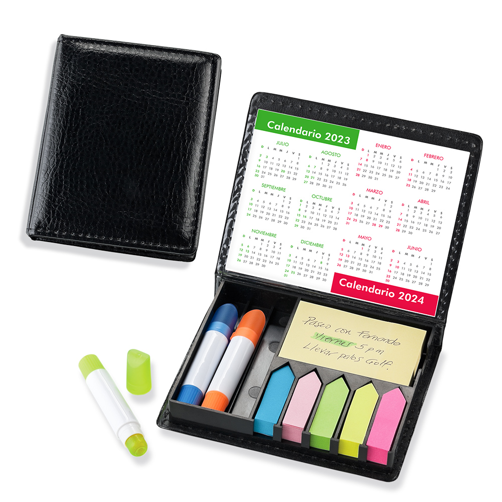 SET DE ESCRITORIO EN PU STICKIES Y RESALTADORES MAGICOS